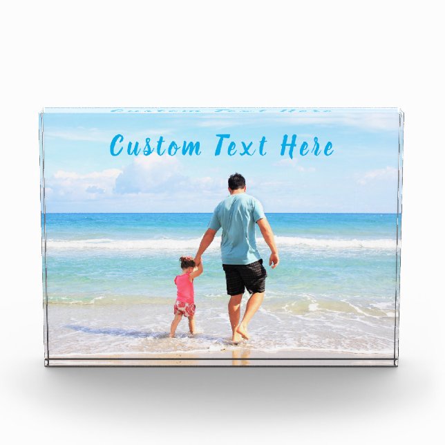 Personalized Upload Your Photo Block Custom Text (Front)
