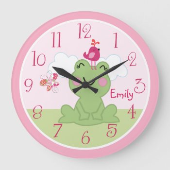 Personalized Upon A Pond/frog/butterfly/bird Clock by Personalizedbydiane at Zazzle