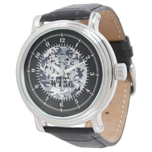 Personalized Urban Grey Digital Camouflage Watch