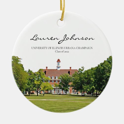 Personalized Urbana Champaign Graduation Ceramic Ornament