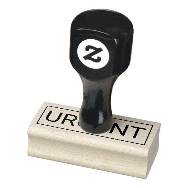 Personalized Urgent Text Wood Art Rubber Stamp (Stamp)