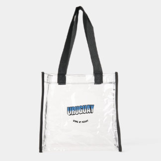 Personalized Uruguay Pride Retro 3D Clear Tote Bag