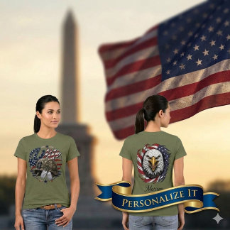 Personalized US Army Wife Patriotic T-Shirt