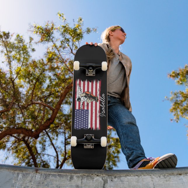 Personalized US Flag Skateboard (Outdoor 1)
