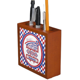 Personalized USA 250–Patriotic Retro Marquee Desk Organizer
