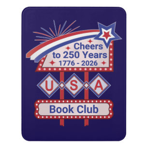 Personalized USA 250–Patriotic Retro Marquee Door Sign