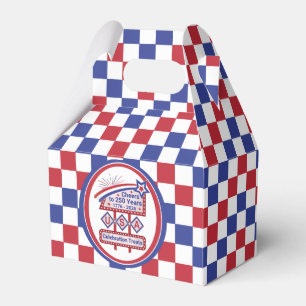 Personalized USA 250–Patriotic Retro Marquee Favor Boxes