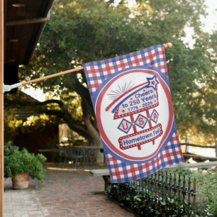 Personalized USA 250–Patriotic Retro Marquee House Flag