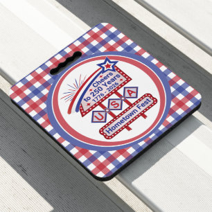Personalized USA 250–Patriotic Retro Marquee Seat Cushion