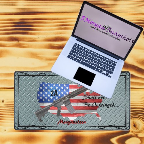 Personalized USA Flag AR15 Shall Not Be Infringed Desk Mat