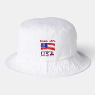 Personalized USA Flag Bucket Hat