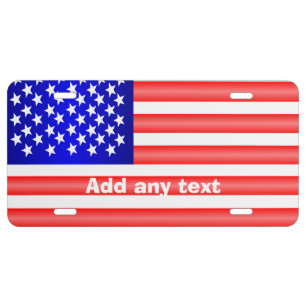 Personalized USA Flag Design License Plate