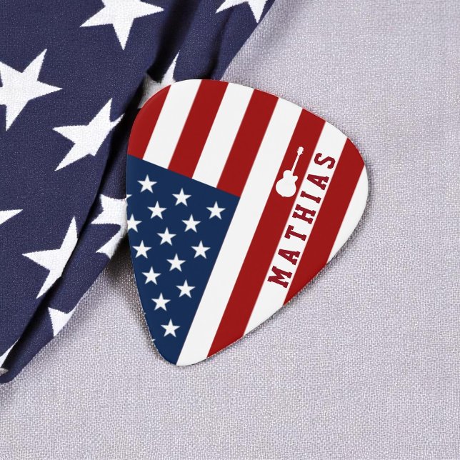Personalized USA Flag Guitar Music Pick (Creator Uploaded)