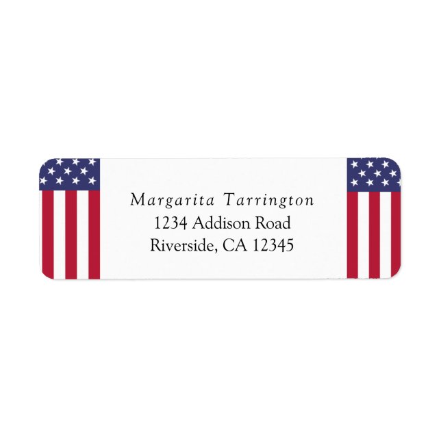 Personalized USA Flag Image Label (Front)