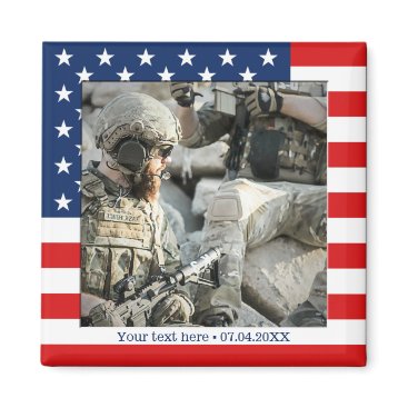 Personalized USA Flag Patriot Photo Magnet Personalized USA Flag Patriot Photo Magnet