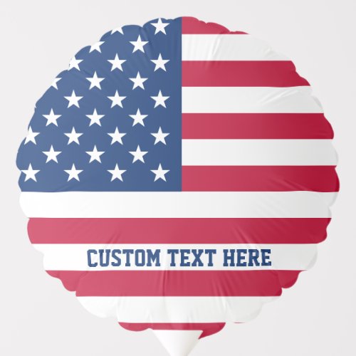 Personalized USA Flag Stars and Stripes Balloon