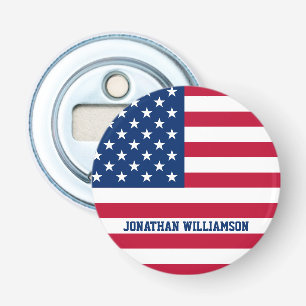 Personalized USA Flag Stars and Stripes Bottle Opener