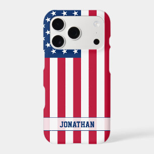 Personalized USA Flag Stars and Stripes iPhone 17 Pro Case