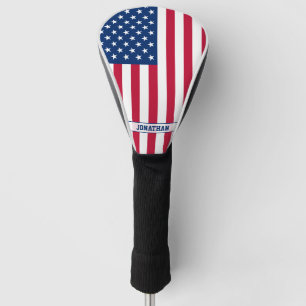 Personalized USA Flag Stars and Stripes Golf Head Cover