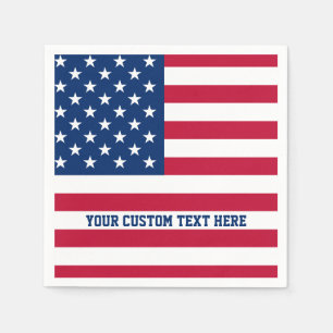 Personalized USA Flag Stars and Stripes Napkins