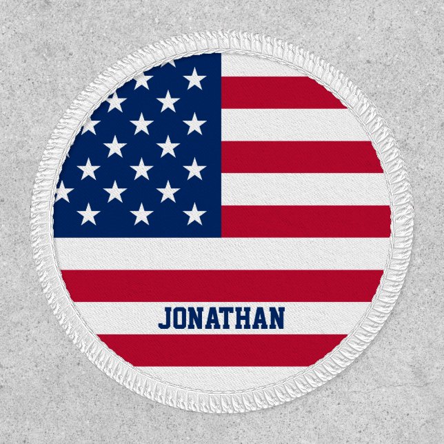 Personalized USA Flag Stars and Stripes Patch (Front)