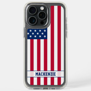 Personalized USA Flag Stars and Stripes iPhone 15 Pro Max Case