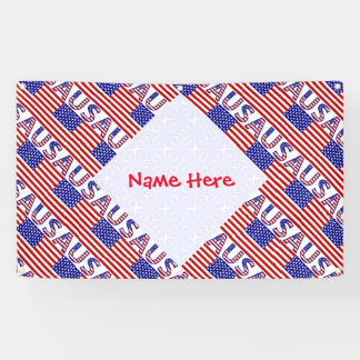 Personalized USA Flag Tiled Banner