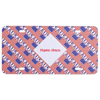 Personalized USA Flag Tiled License Plate