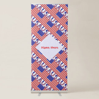 Personalized USA Flag Tiled Retractable Banner