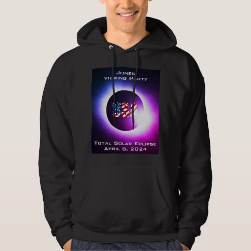 Personalized USA FLAG Total solar eclipse 2024 Hoodie
