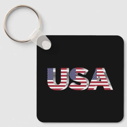 Personalized USA Letter_ America initial charm  Keychain