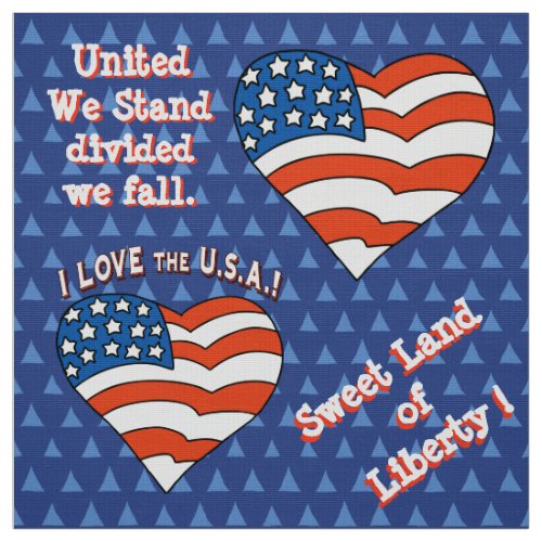 Personalized USA Patriotic Design Fabric