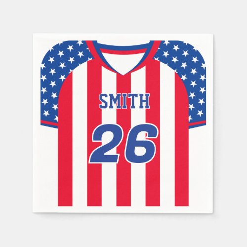 Personalized USA Soccer Jersey Napkins | Custom