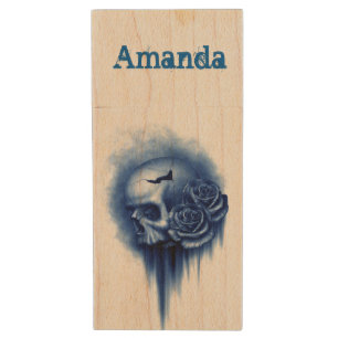 Personalized USB 3.0/Skulls Wood Flash Drive