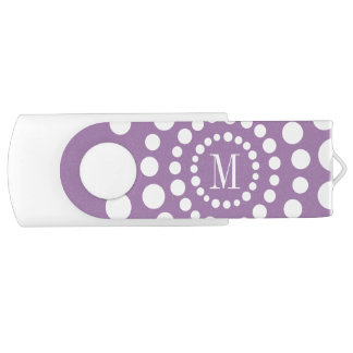 Personalized USB Flash Drive Monogram Purple