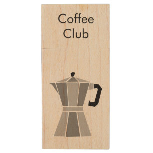 Personalized USB flash drive with moka pot drawing