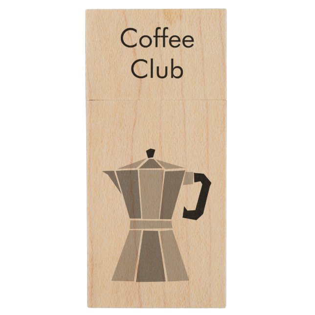 Personalized USB flash drive with moka pot drawing (Front Vertical)