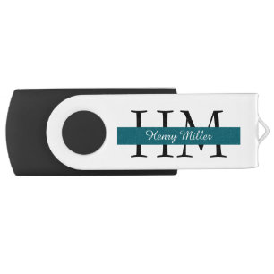 Personalized USB Swivel Flash Drive with Monogram