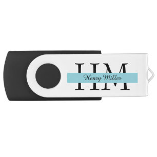 Personalized USB Swivel Flash Drive with Monogram