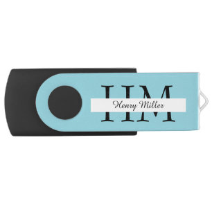 Personalized USB Swivel Flash Drive with Monogram
