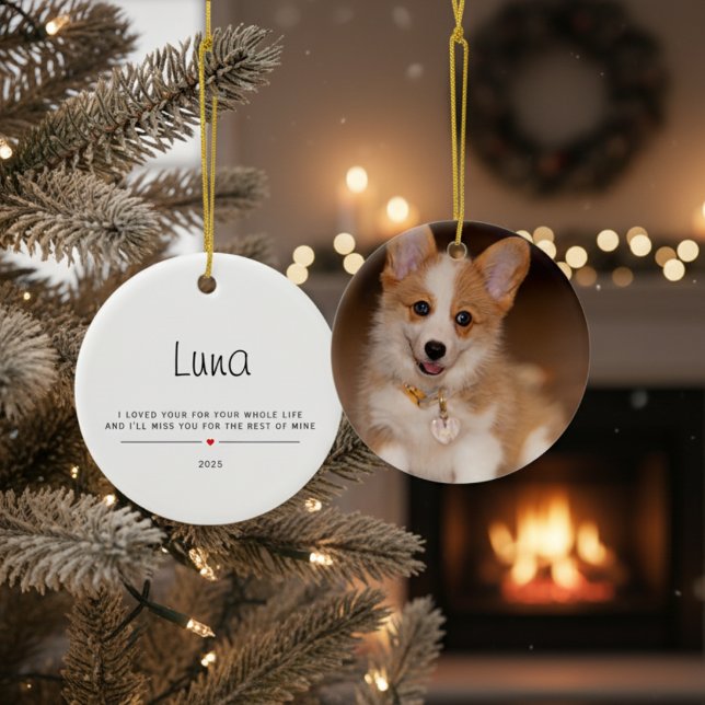 Personalized Using Pet's Photo & Name Ceramic Ornament (Creator Uploaded)