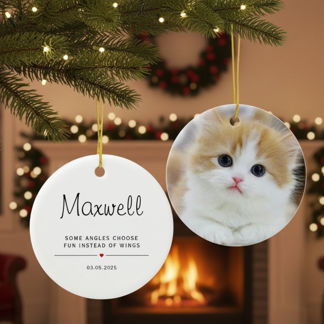 Personalized Using Pet's Photo & Name Ceramic Ornament (Creator Uploaded)