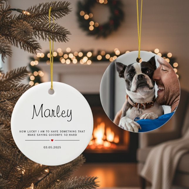 Personalized Using Pet's Photo & Name Ceramic Ornament (Creator Uploaded)