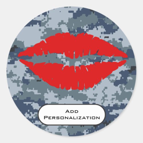 Personalized USN Navy Sealed with a Kiss Classic Round Sticker