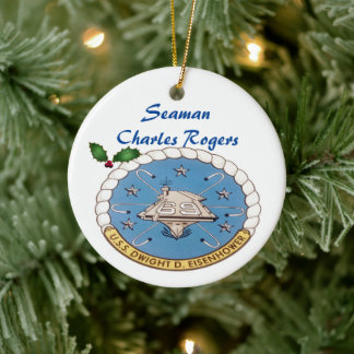 Personalized USS Dwight D Eisenhower CVN 69 Ceramic Ornament