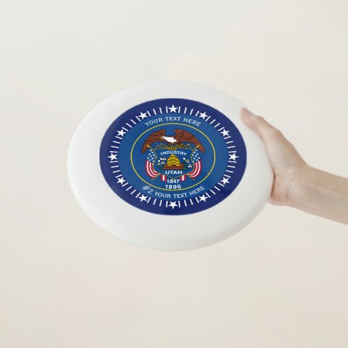 Personalized Utah State Flag on a Wham_O Frisbee