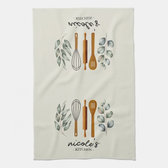 Personalized Utensils  Kitchen Towel (Vertical)