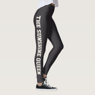 Personalized Vacation Classy Dark Gray Solid Ivory Leggings