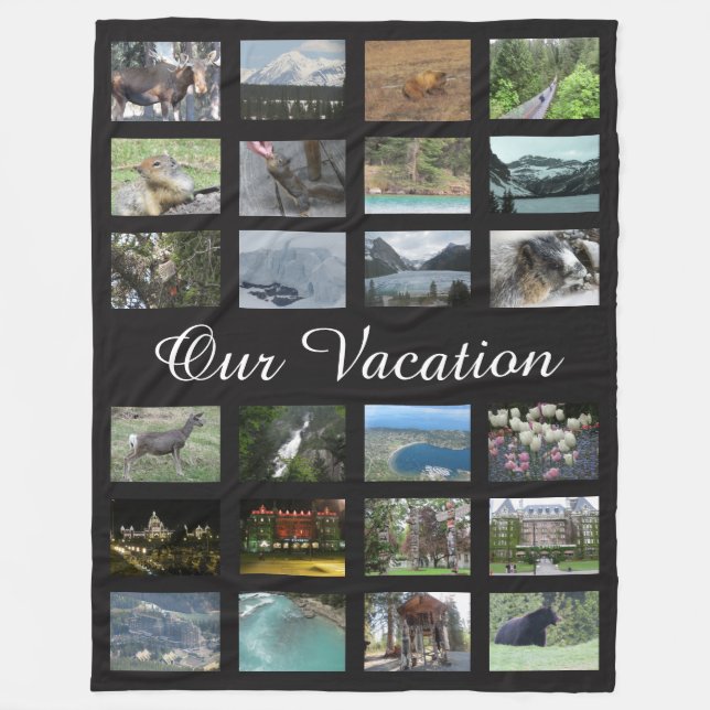 Personalized Vacation Photo Fleece Blanket (Front)