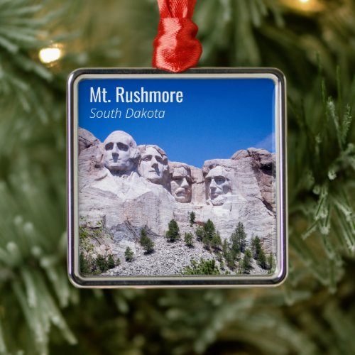 Personalized Vacation Photo Mt Rushmore  Metal Ornament